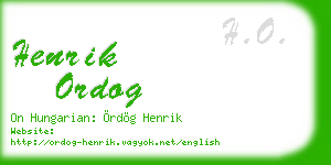 henrik ordog business card
