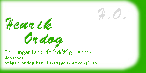 henrik ordog business card